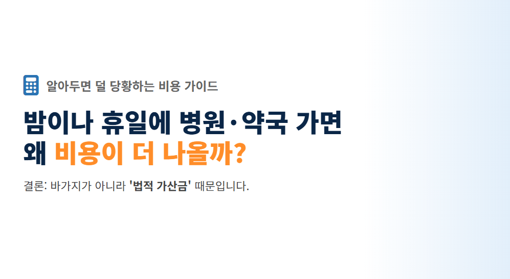 야간·휴일 진료비 약값